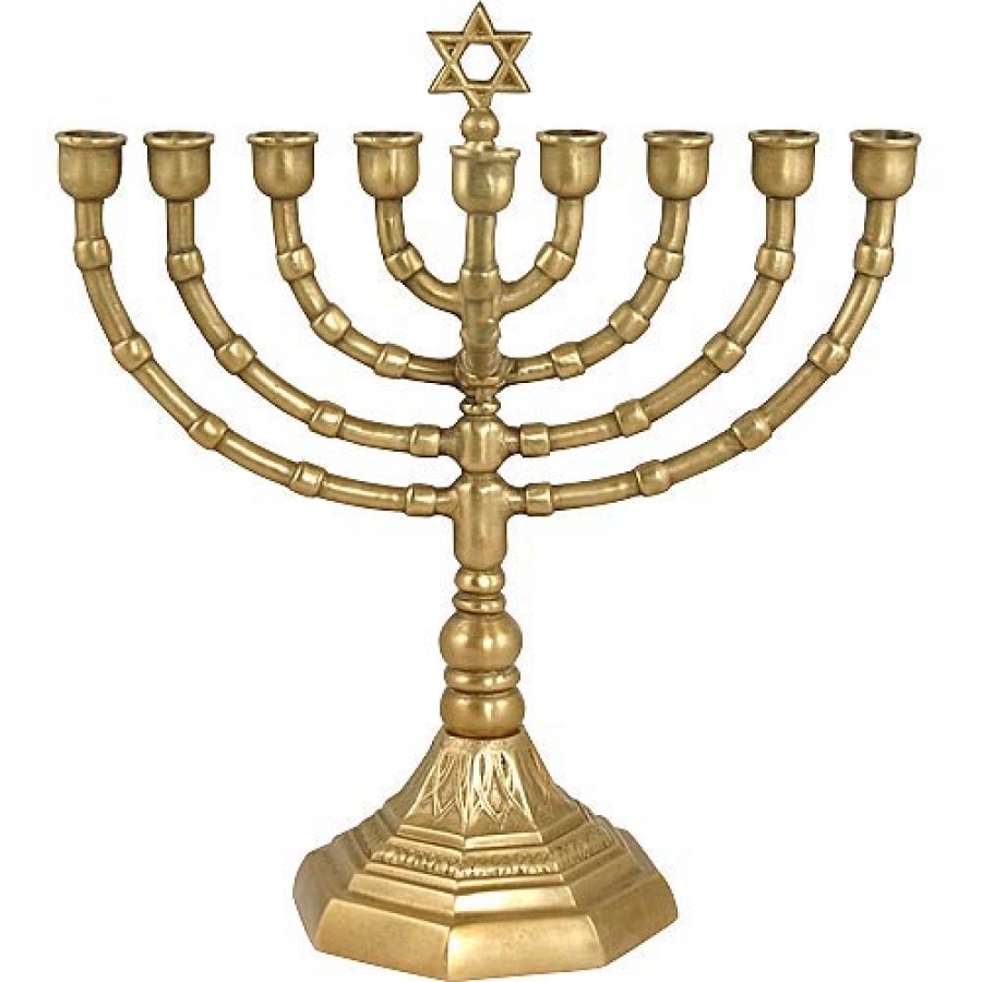 Solid Brass Grandmother Hanukkah Menorah Judaica Mall