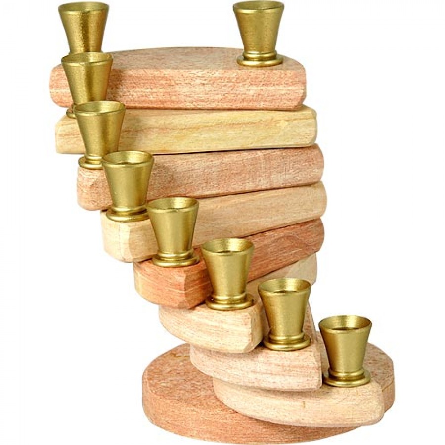 Nine Candle Jerusalem Stone Menorah Judaica Mall