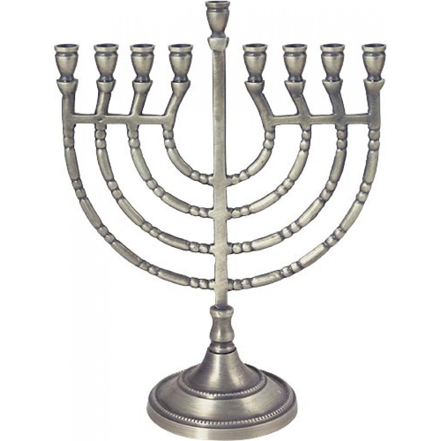 Fine Pewter Menorah Judaica Mall